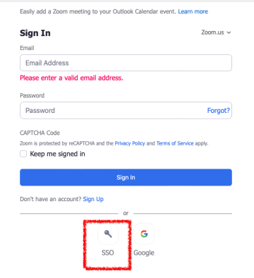 SSO Zoom login