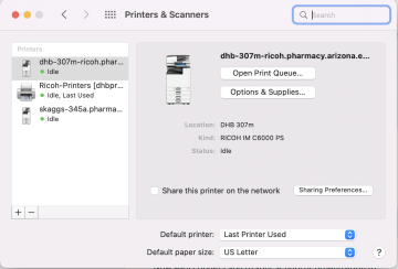 Richo printer on Mac